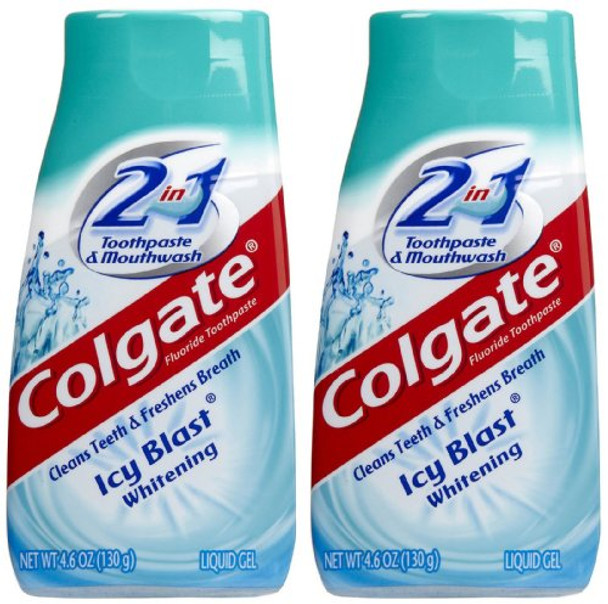 Colgate 2 In 1 Whitening Icy Blast Toothpaste & Mouthwash 4.6Oz 2Pk