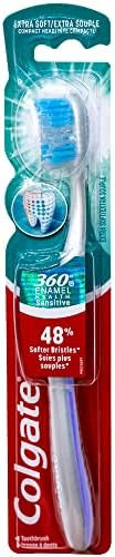 Colgate 360 Enamel Health Sensitive Toothbrush Compact Head Extra Soft (Colors Vary) Pack Of 313