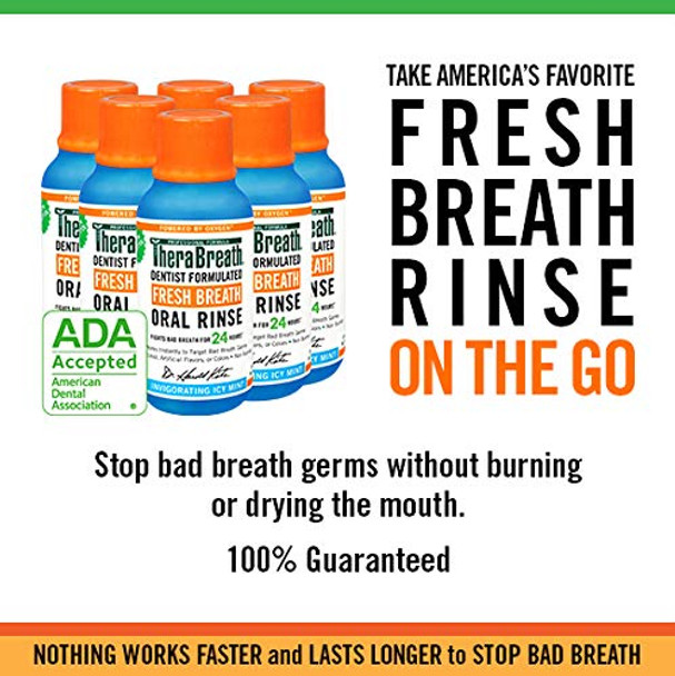 Therabreath Fresh Breath Dentist Formulated Oral Rinse Icy Mint 3 Ounce (Pack Of 6)