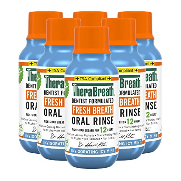 Therabreath Dentist Formulated Icy Mint Oral Rinse (6 Pack) And Mild Mint Mouthwash (2 Pack) Bundle