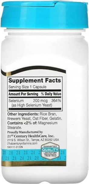 21St Century Selenium 200 Mcg 60 Capsules