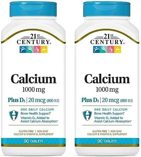 21St Century Calcium Plus D Tablets 1000 Mg 90 Count