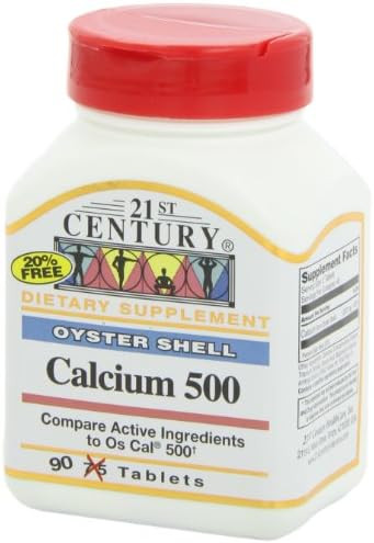 21St Century Calcium 500 Mg (Oyster Shell) Tablets 90 Count (Pack Of 2)