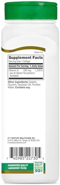 21St Century E 400 I.U. (Dlalpha) Softgels 250Count