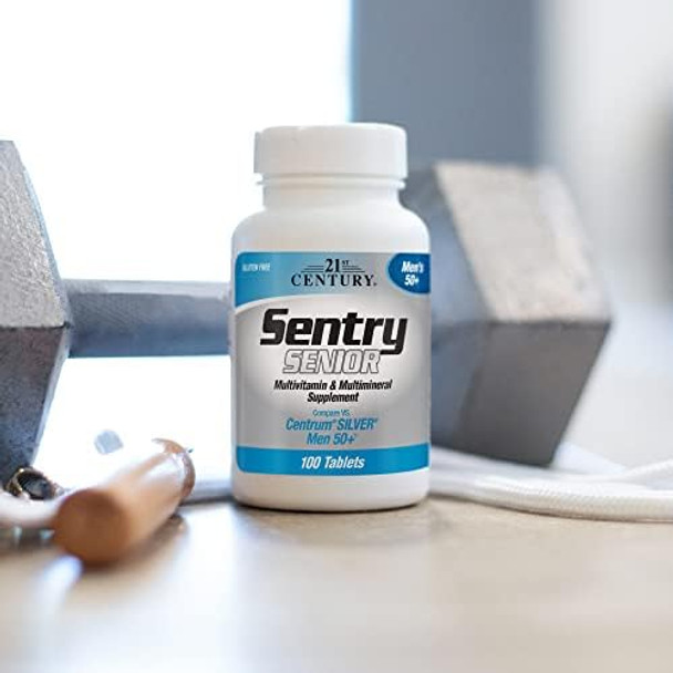 21St Century Sentry Senior Men 50Plus Tablets White Unscented 100 Count