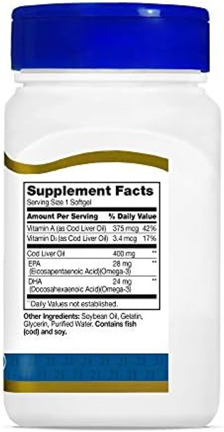 21St Century Cod Liver Oil Softgels 110 Count (Pack Of 3)