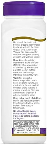 21St Century Apple Cider Vinegar 300Mg Tablets 250 Count