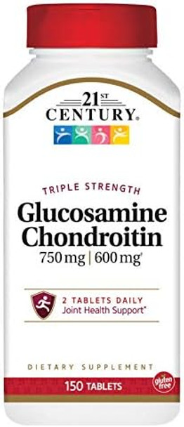 21St Century Glucosamine 750 Mg & Chondroitin 600 Mg Triple Strength 150 Tablets Pack Of 2