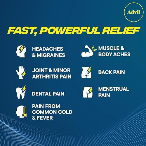 Advil Pain Reliever And Fever Reducer Pain Relief Medicine With Ibuprofen 200Mg For Headache Backache Menstrual Pain And Joint Pain Relief 50X2 Coated Tablets