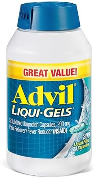 Advil Liquigels Pain Reliever And Fever Reducer Pain Medicine For Adults With Ibuprofen 200Mg For Headache Backache Menstrual Pain And Joint Pain Relief 200 Liquid Filled Capsules