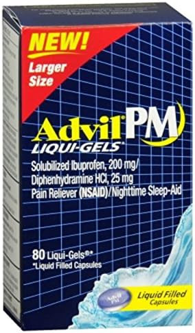 Advil Pm Ibuprofen 200 Mg Liquigels 80 Ea (Pack Of 9)