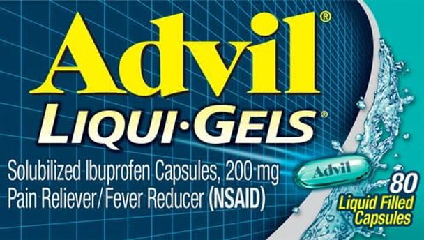 Advil Liquigels Pain Reliever And Fever Reducer Pain Medicine For Adults With Ibuprofen 200Mg For Headache Backache Menstrual Pain And Joint Pain Relief 80 Liquid Filled Capsules(Pack Of 2)