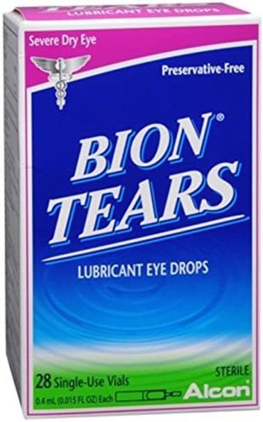 Bion Tears Lubricant Eye Drops Single Use Vials 28 Each (Pack Of 4)