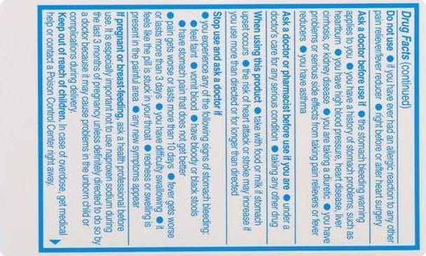 Aleve Tablets With Naproxen Sodium 220Mg (Nsaid) Pain Reliever/Fever Reducer 24 Count Blue