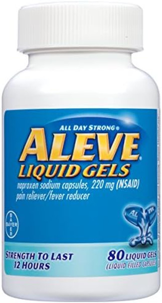 Aleve Liquid Gels With Naproxen Sodium 220Mg (Nsaid) Pain Reliever/Fever Reducer 80 Count (Pack Of 2)