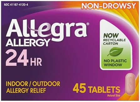 Allegra Adult Nondrowsy Antihistamine Tablets 84Count 24Hour Allergy Relief 180 Mg