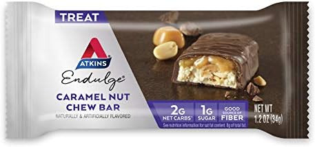 Atkins Endulge Caramel Nut Chew Bar 10 Count And 5 Count Bundles 1G Sugar Good Source Of Fiber