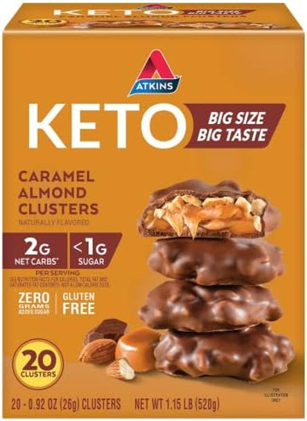 Atkins Caramel Almond Clusters Gluten Keto Snack Bars With Lemon Bar 16 Count Atkins Caramel Almond Clusters Gluten Keto Snack Bars With Lemon Bar 16 Count