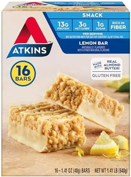 Atkins Caramel Almond Clusters Gluten Keto Snack Bars With Lemon Bar 16 Count Atkins Caramel Almond Clusters Gluten Keto Snack Bars With Lemon Bar 16 Count