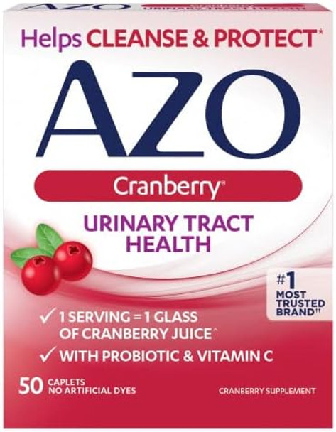 Azo Cranberry Urinary Tract Health 100 Softgels & 50 Caplets 1 Serving = 1 Glass Cranberry Juice Sugar Pacran