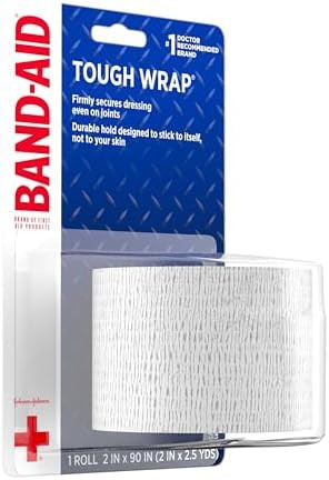 Bandaid Brand Of First Aid Products Tough Wrap Selfadhesive Bandage Wrap Elastic & Waterresistant For Minor Wound Care & Dressing Flexible Fabric Lightweight Durable 2 In By 2.5 Yd