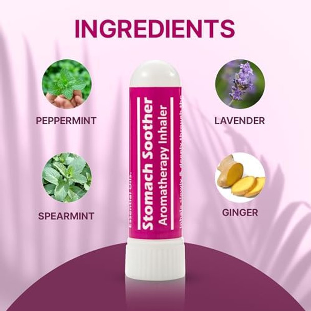 Basic Vigor Nausea And Tummy Aromatherapy Inhaler 2 Pack Stomach Soother With Essential Oils