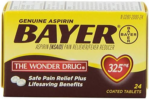 Genuine Bayer Aspirin 325Mg Tablets 24Count (Pack Of 2)