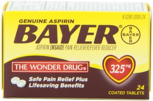 Bayer Genuine Aspirin Tablets 325 Mg 24 Count (Pack Of 6)