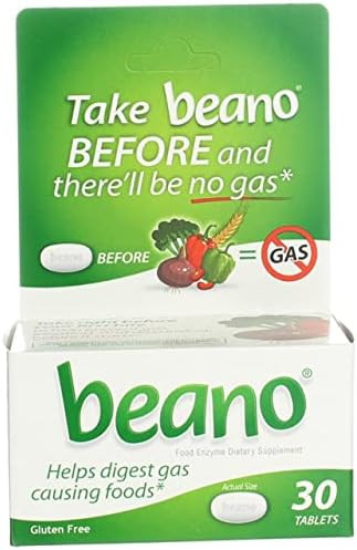 Beano Food Enzyme Dietary Supplement 30 Tablets Pack Of 5