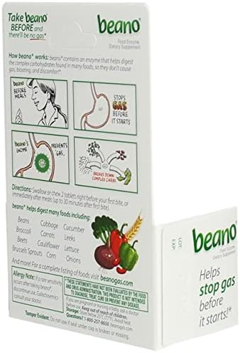 Beano Food Enzyme Dietary Supplement 30 Tablets Pack Of 5