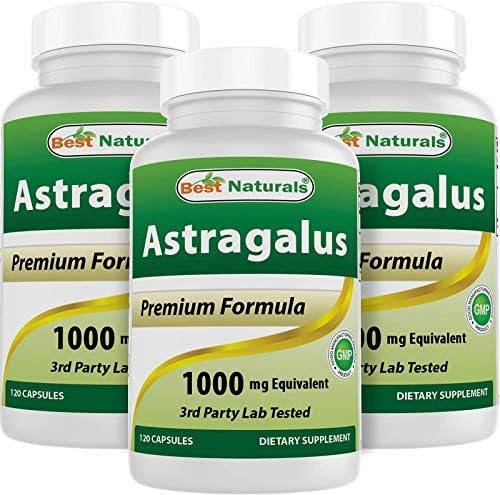 Best Naturals Astragalus Capsule 1000 Mg 120 Count (Pack Of 3)