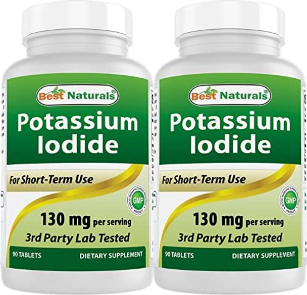 Best Naturals Potassium Iodide 130 Mg Per Serving Dietary Supplement 90 Tablets (3)