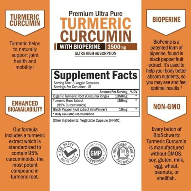 Extra Strength Ashwagandha Capsules (2 Month Supply) Plus Turmeric Curcumin With Black Pepper Extract 1500Mg Complex (Trial Size)