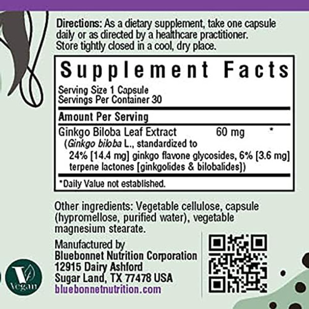 Bluebonnet Ginkgo Biloba Leaf Extract Supplement 30 Count