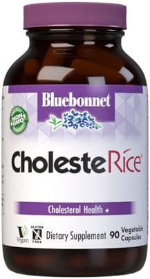 Bluebonnet Nutrition Cholesterice Vegetable Capsules Red Yeast Rice Plant Sterols Pantethine Coq10 Policosanol Vegan Vegetarian Non Gmo Gluten Milk Soy 90 Vegetable Capsules