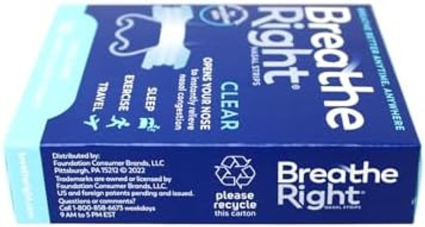 Breathe Right Nasal Strips For Sensitive Skin Large Clear 30 Strips