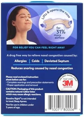 Breathe Right Nasal Strips Original Tan Small/Medium 30 Ea (Pack Of 4)