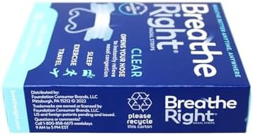 Breathe Right Nasal Strips Clear For Sensitive Skin Large 30 Each (Packs Of 6)