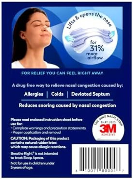 Breathe Right Nasal Strips Clear Small/Medium 30 Each (Pack Of 5)