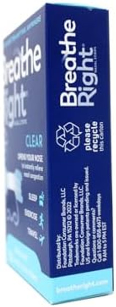 Breathe Right Nasal Strips Clear For Sensitive Skin Large 30 Each (Pack Of 5)