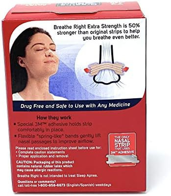 Breathe Right Extra Nasal Strips 72 Count (Premium Pack)