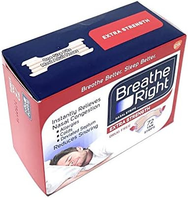 Breathe Right Extra Nasal Strips 72 Count (Premium Pack)