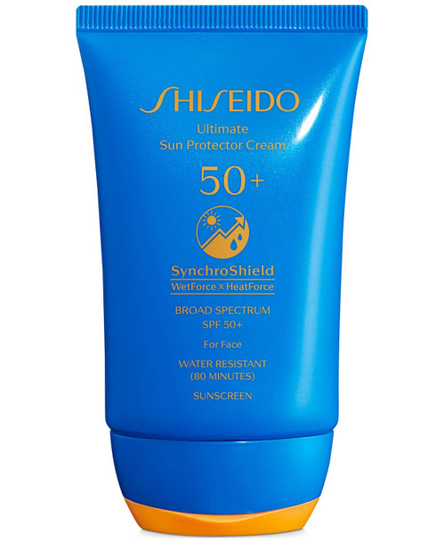 Shiseido Ultimate Sun Protector Cream SPF 50+ Sunscreen SynchroShield WetForce X HeatForce, 50mL / 2 oz