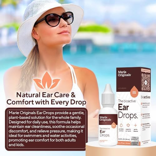 Marie Originals Ear Drops For Clogged Ears Dry Itchy Ears & Ear Hygiene For Adults & Kids Natural Plantbased Ingredients Perfect For Summer Use Swimmers & Everyday Care 0.5 Fl Oz 14Ml