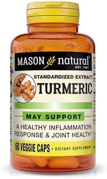 Mason Natural Turmeric Healthy Inflammatory Response Improved Joint And Muscle Health Herbal Supplement 60 Veggie Caps Mason Natural Turmeric Healthy Inflammatory Response Improved Joint And Muscle Health Herbal Supplement 60 Veggie Caps