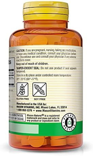 Mason Natural Vitamin C 500 Mg Immune Support & Antioxidant Supplement Promotes Collagen Production & Cell Protection 100 Tablets