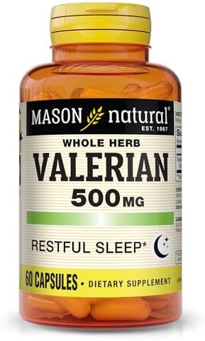 Mason Natural Valerian Root 500 Mg 2 Month Supply Promotes Healthy & Restful Sleep Herbal Supplement 60 Capsules