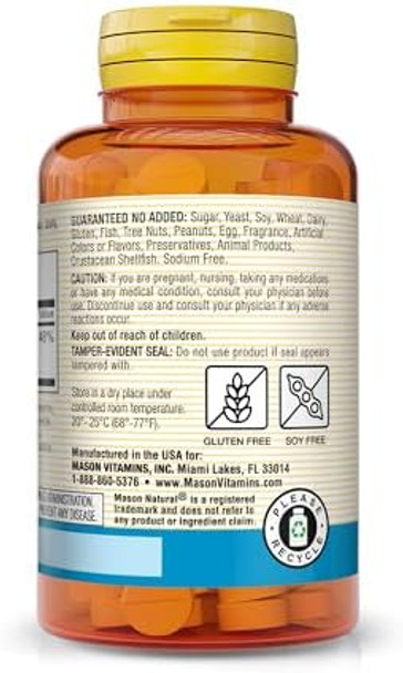 Mason Natural Magnesium 200 Mg Muscle And Nerve Function Support 100 Tablets Mason Natural Magnesium 200 Mg Muscle And Nerve Function Support 100 Tablets