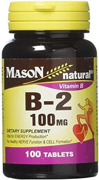 Mason Natural B2 100 Mg Tablets 100 Ct Pack Of 2