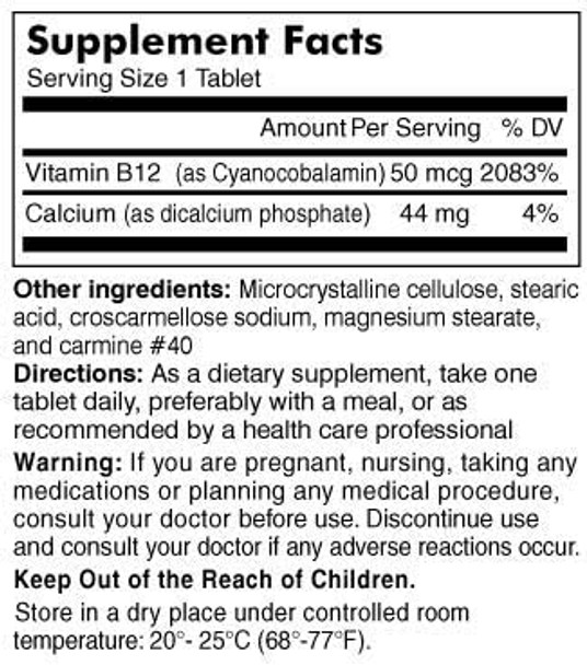 Mason Natural B12 Supplement 50Mcg 100 Tablets (3Pack)